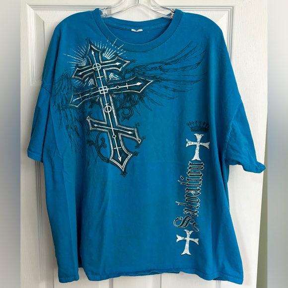 Vintage Y2K Cyber Grunge “Salvation” T Shirt W/ Cut Tag. - Picture 1 of 3